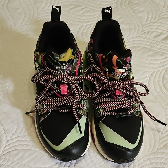 Puma Blaze Of Glory Trinomic Wns X Swash London Black and Green Sneakers - Picture 1 of 6